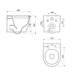 Унитаз подвесной Point Афина PN41041 безободковый, сиденье микролифт