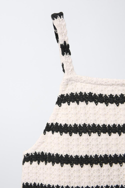 ZARA КОМБИНИРОВАННОЕ ПЛАТЬЕ С КРУЖЕВОМ КРОШЕ, ЧЕРНЫЙ