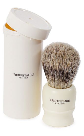 КИСТЬ ДЛЯ БРИТЬЯ В ФУТЛЯРЕ ВОРС СЕРЕБРИСТОГО БАРСУКА СЛОНОВАЯ КОСТЬ T&H