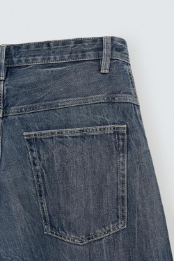 ZARA ДЖИНСЫ СВОБОДНОГО КРОЯ С ПЕРЕКРУЧЕННЫМ ШВОМ, ВЫЦВЕТШИЙ СИНИЙ