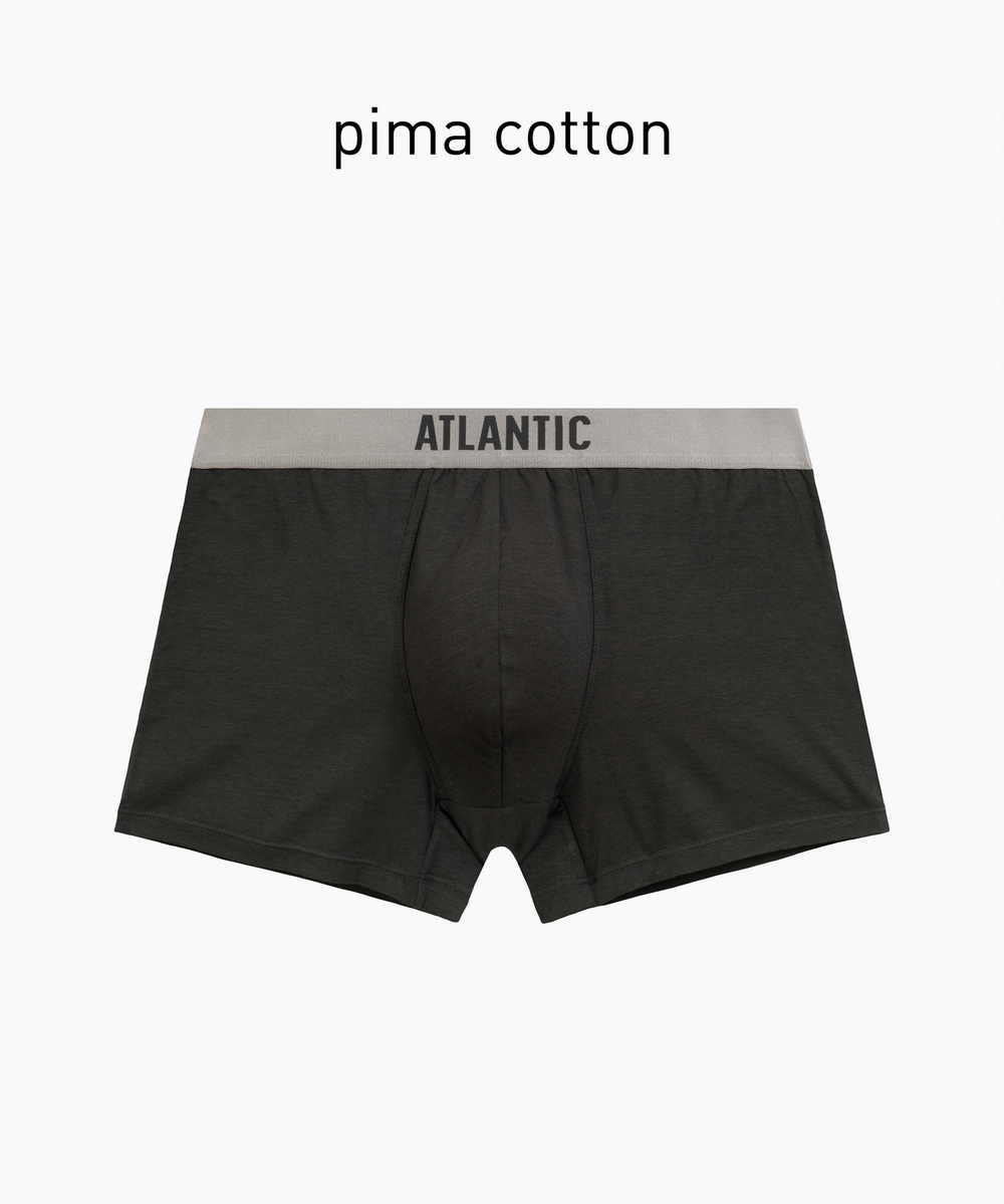 Мужские трусы шорты Atlantic, 1 шт. в уп., пима хлопок, темный хаки, MH-1203