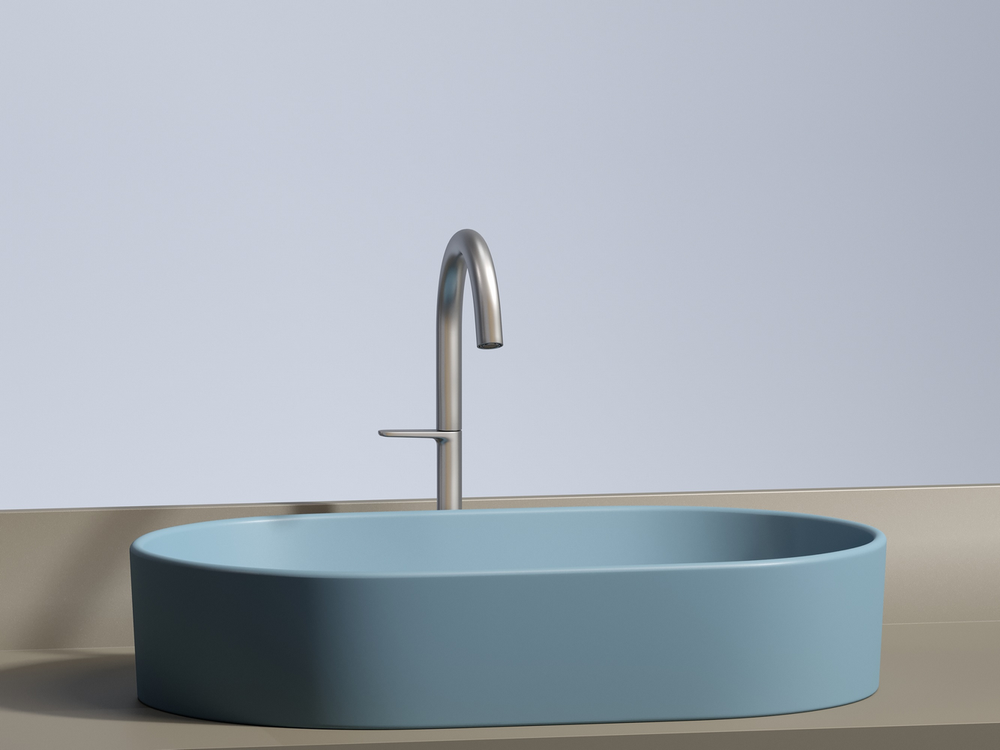 Умывальник чаша накладная овальная (цвет Голубой Матовый) Element 608x385x122мм