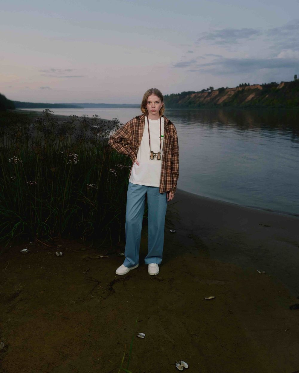 Брюки Called a Garment Classic wide chinos Женские небесно-голубые