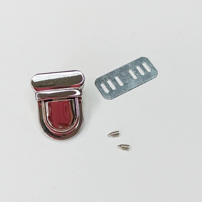 Замок-защелка на винтах 25*35 Серебро