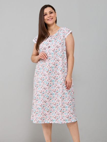 Ночная сорочка С-007/бежевый-ромашкаментол