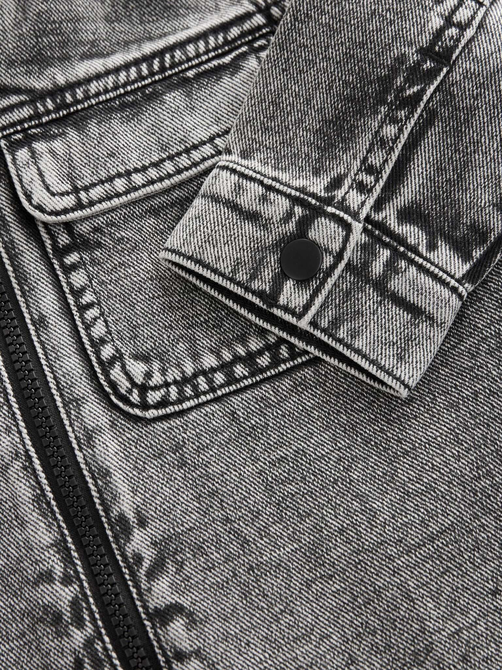 Куртка джинсовая с капюшоном для мальчика Next N21-647, Серый