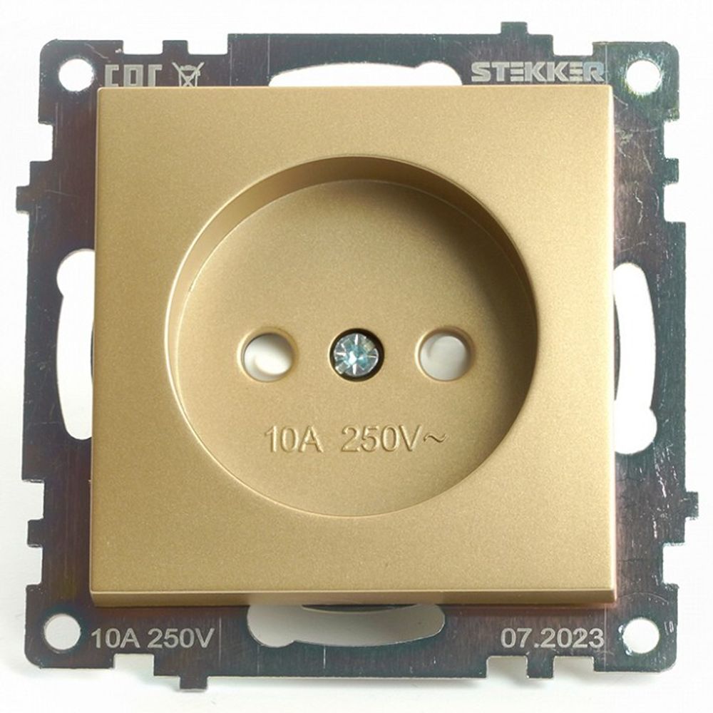 Розетка без заземления и со шторкой, без рамки Stekker Катрин 49223