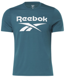 Теннисная футболка Reebok Workout Supremium SS Graphic - midnight pine