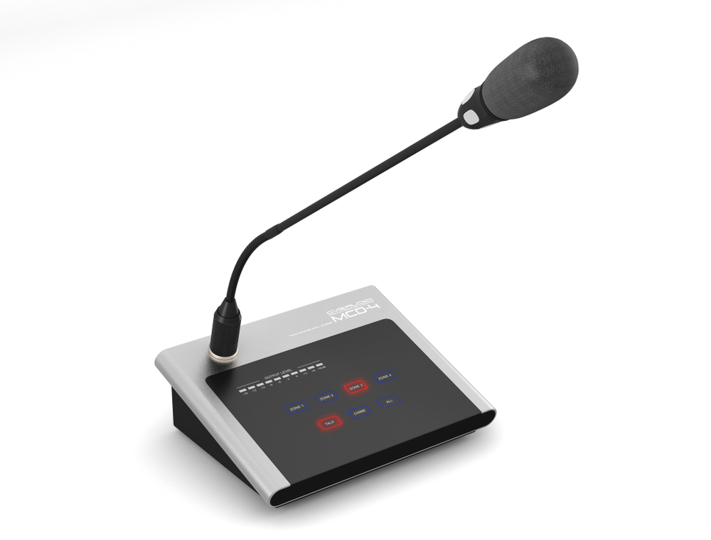 CVGAUDIO MCD-4 Настольная удаленная микрофонная консоль, 4 зоны вещания, для усилителей серии MDA
