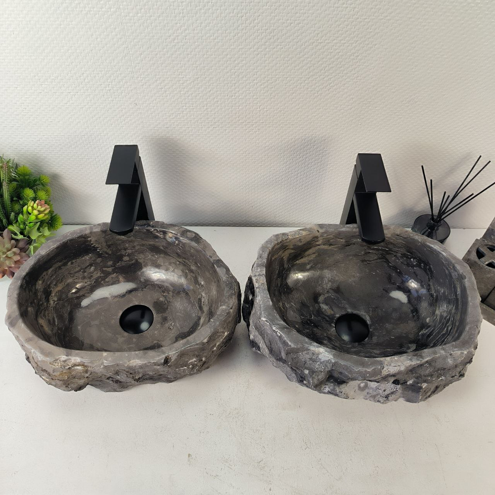 Раковина из мрамора ПАРА! Erozy Grey EM-65322 40*32*16 0882