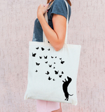 Тканевая сумка "Такса и бабочки"