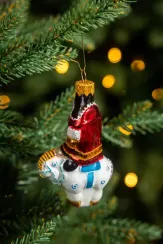 Елочное украшение Щелкунчик на лошади, стекло, 10 см., 1 шт., Витус (А348)