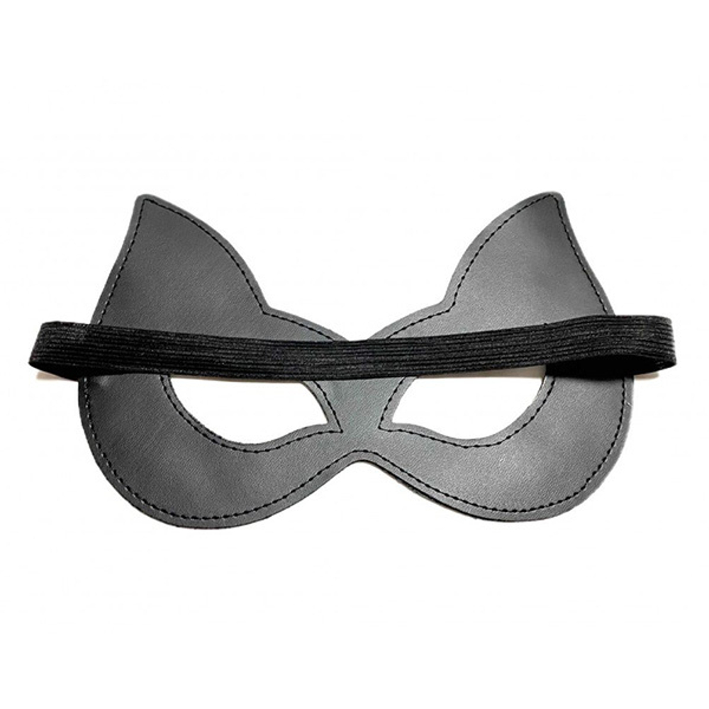 Двусторонняя красно-черная маска с ушками из эко-кожи БДСМ Арсенал 50004