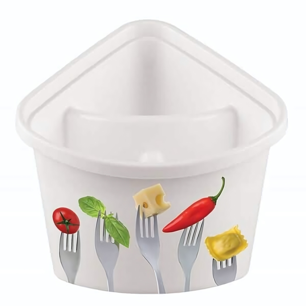 Подставка для столовых приборов с декором без поддона 176х157х150 мм (бежевый)