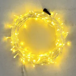 Светодиодная гирлянда 20 м., 200 шампань LED ламп, 24V., прозрачный силиконовый провод, IP65, Beauty Led (EST200-10-1CH)