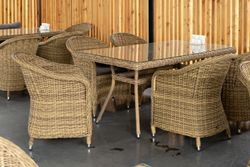 "Равенна" плетеное кресло из искусственного ротанга, цвет соломенный