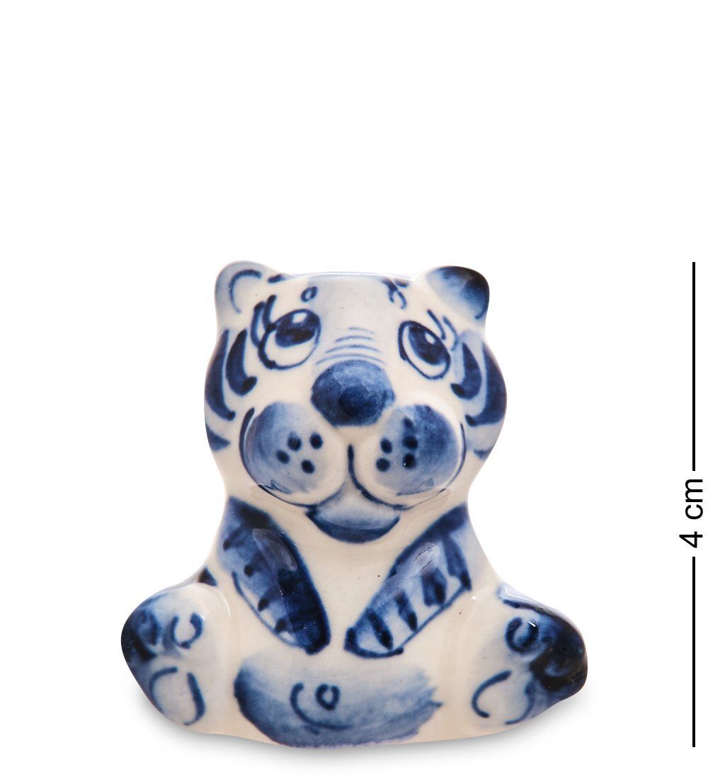 ГЛ- 684 Фигурка «Тигренок Ваня» (Гжельский фарфор)