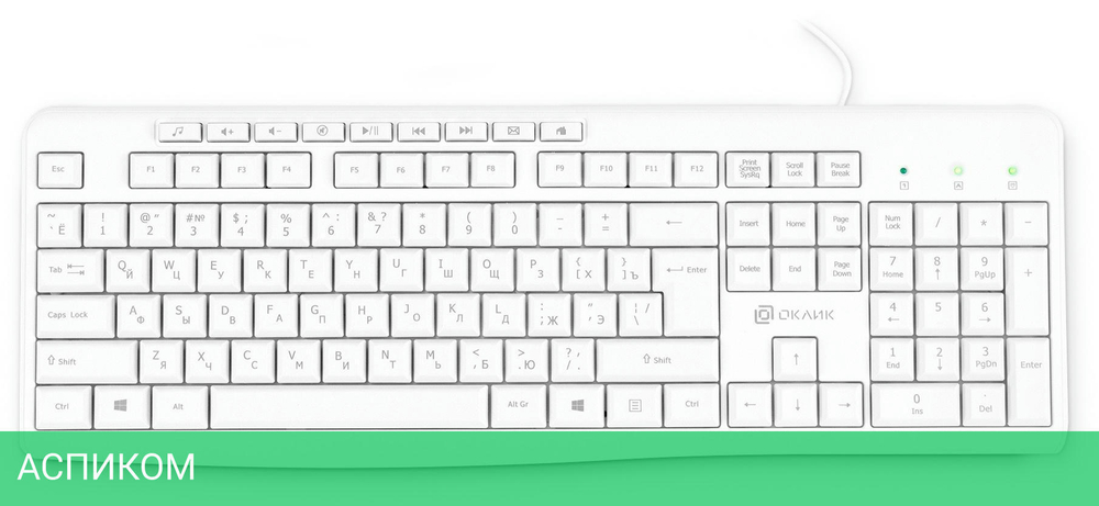Клавиатура Oklick 305M USB белый (1875227)