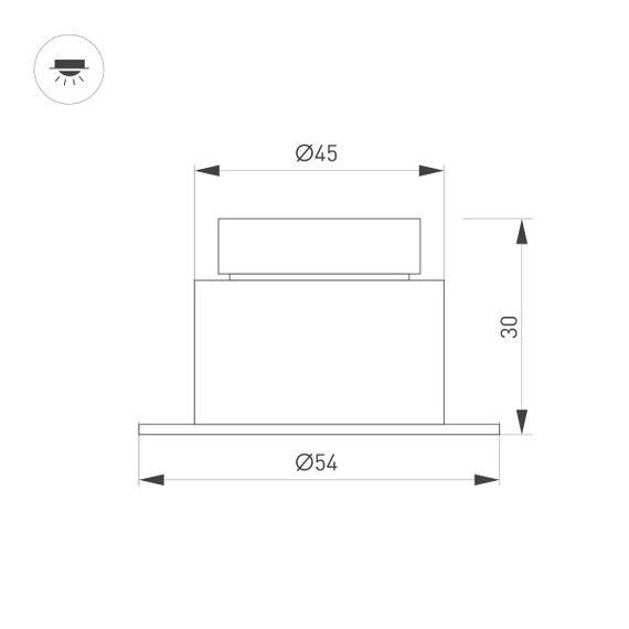 Встраиваемый светодиодный светильник Arlight MS-Glory-Built-R54-5W Warm3000 047289