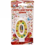 Свеча для торта Цифра Пузырик «0» 6,7см