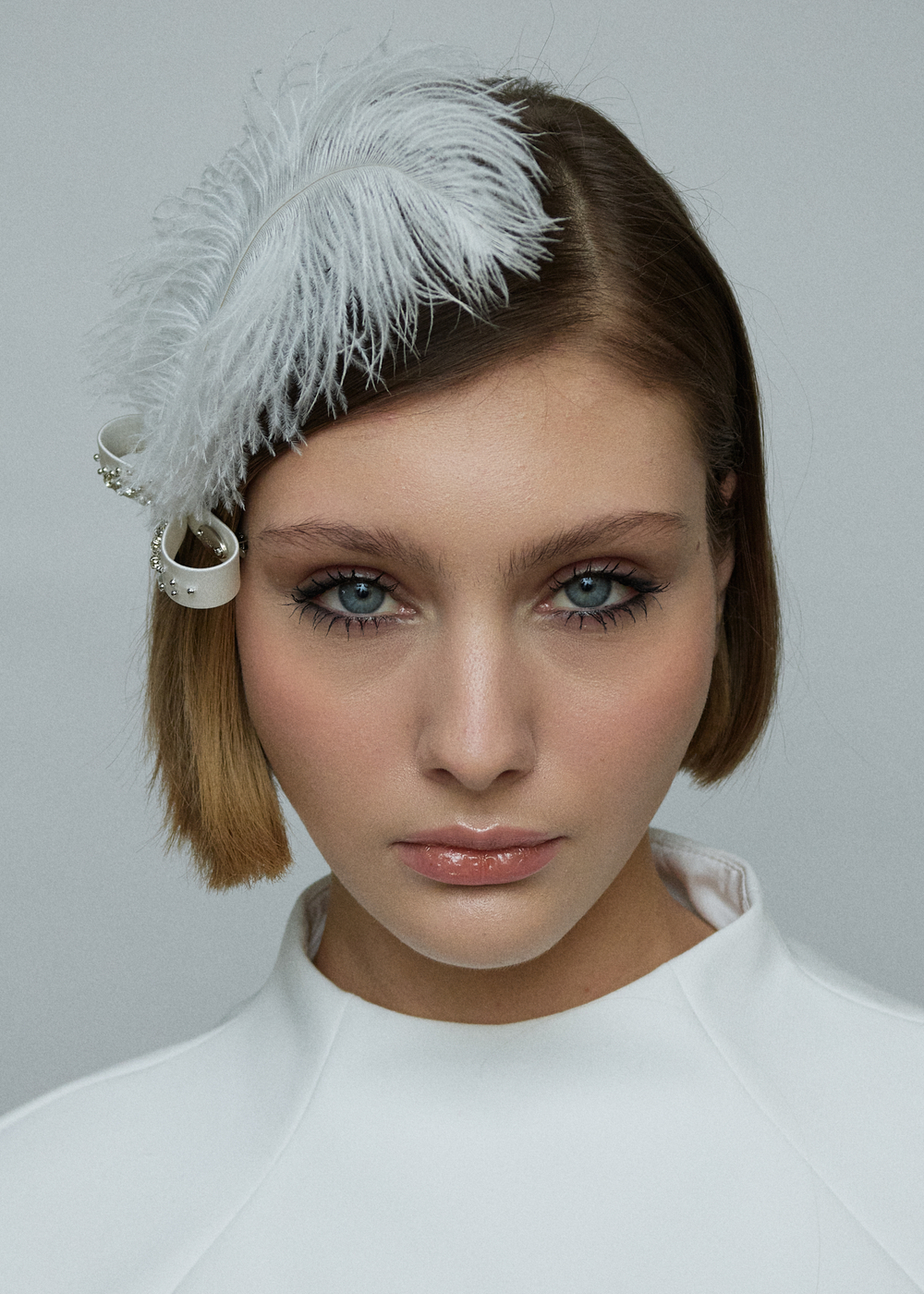 Бант "Стрекоза" XS с декором и пером