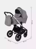 Коляска детская MOWBaby "ZOOM"PU (2в1) RA086 Silver Beige
