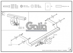 Фаркоп оцинкованный Galia D033C для Renault Logan седан 2005-2014(паспорт и сертификат в комплекте)(без электрики)