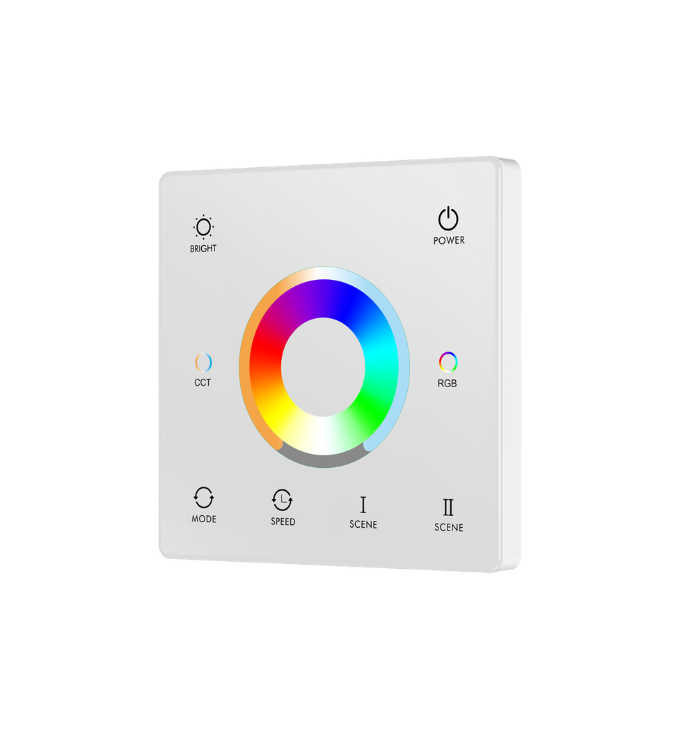 Настенный пульт дистанционного управления RGB+CCT,  1 канал,  зона охвата 30 метров,  цвет белый