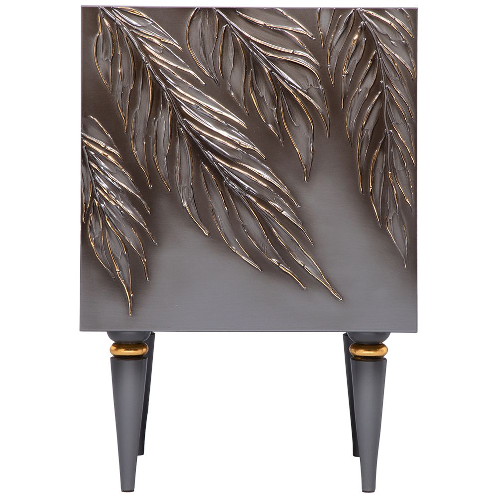 Тумба прикроватная Тропик Классика Серый Голд левая