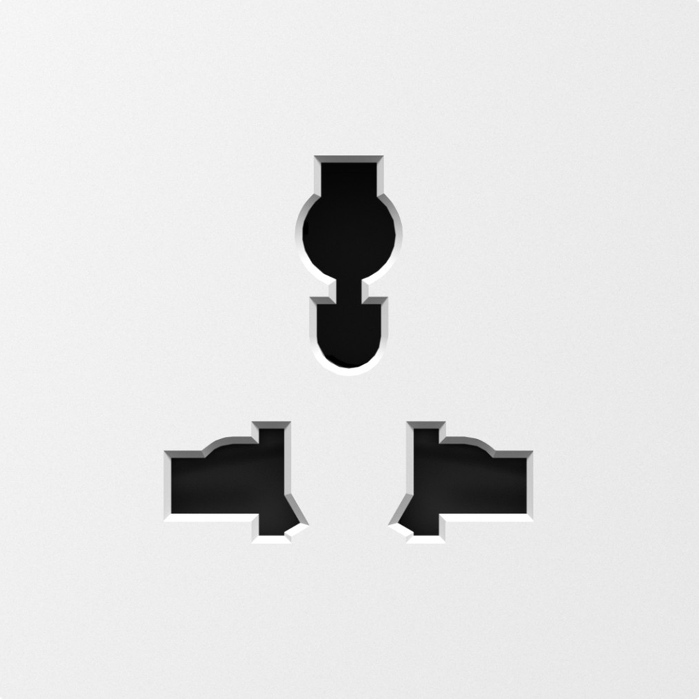 Накладка для розетки мультистандарт, со шторками 16A 250 В~, матовый белый, серия A07