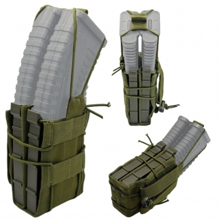 Подсумок Molle двойной для магазина АК олива