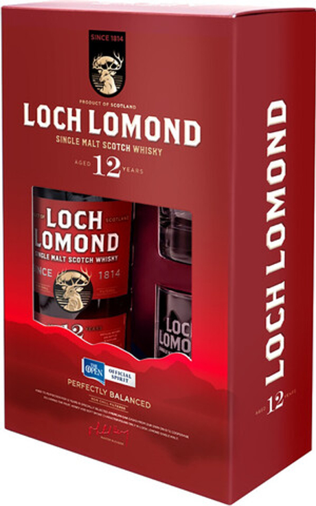 Виски Лох Ломонд Сингл Молт 12 лет + 2 бокала