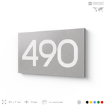 Номер на дверь 490, табличка на дверь для офиса, квартиры, кабинета, аудитории, склада, серая 120х70 мм, Айдентика Технолоджи