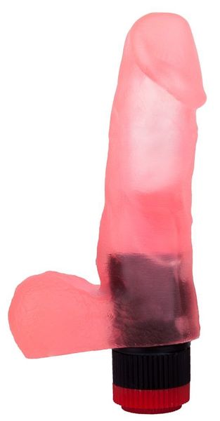 Нежно-розовый гелевый вибратор-фаллос - 15,5 см.