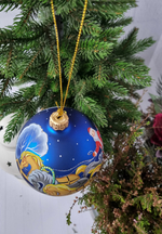 Шар стеклянный "Тройка", ручная роспись