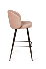 Стул барный Mont Blanc, бархат бежевый 5 / черный конус