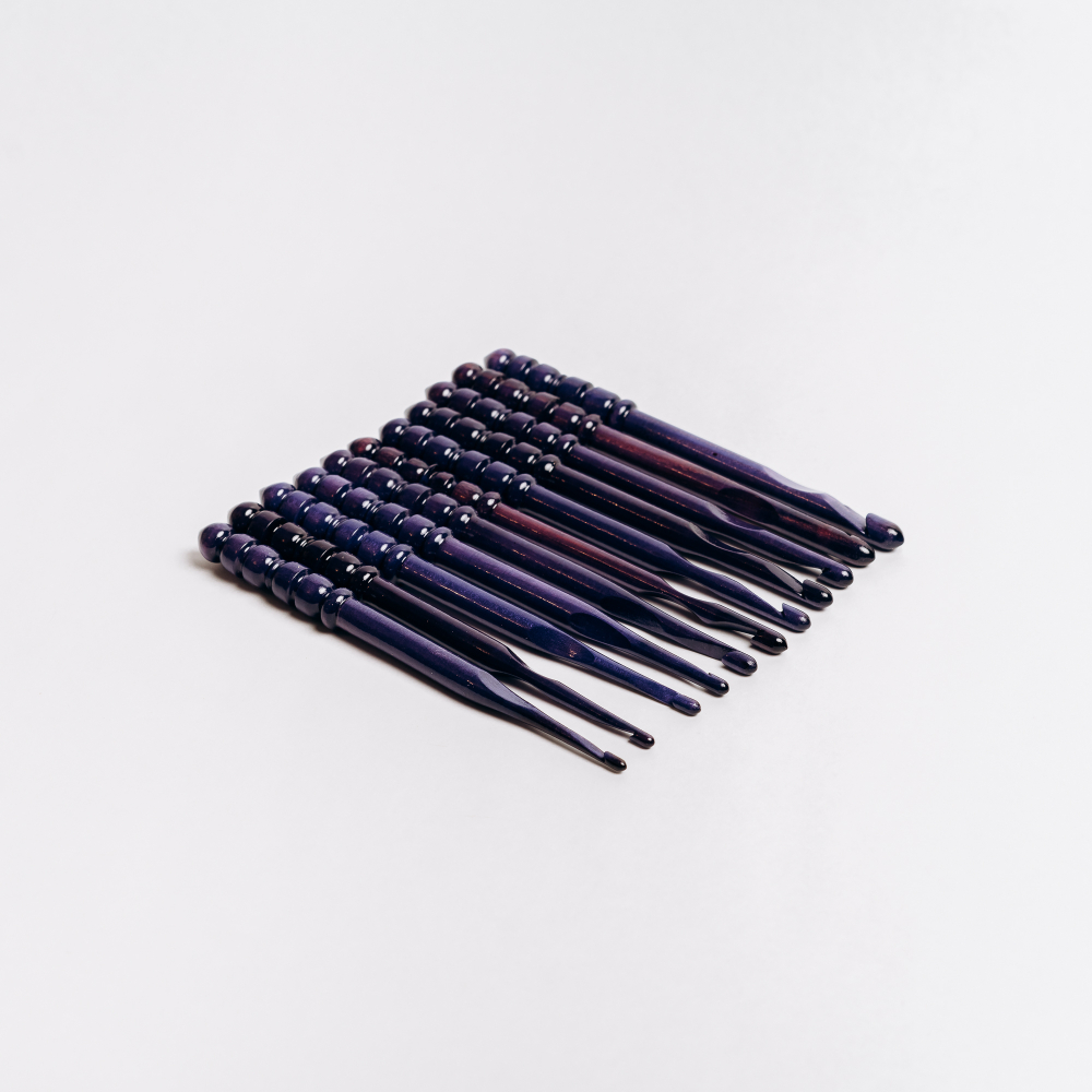 Набор деревянных крючков для вязания из древесины клена 11 штук. KN33