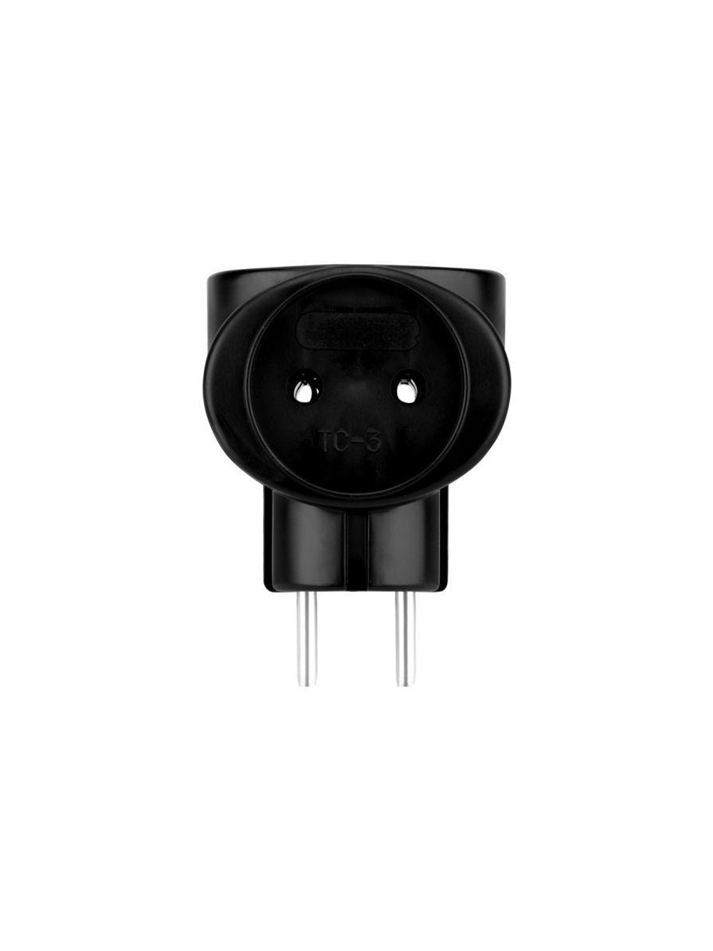 Разветвитель 3-м 6А IP20 220В биметал. черн. Rexant 11-1064-1