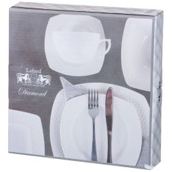 НАБОР ИЗ 2 ТАРЕЛОК ДЕСЕРТНЫХ "ДИАМАНД" КВАДРАТ 19 СМ (КОР=24НАБ.)