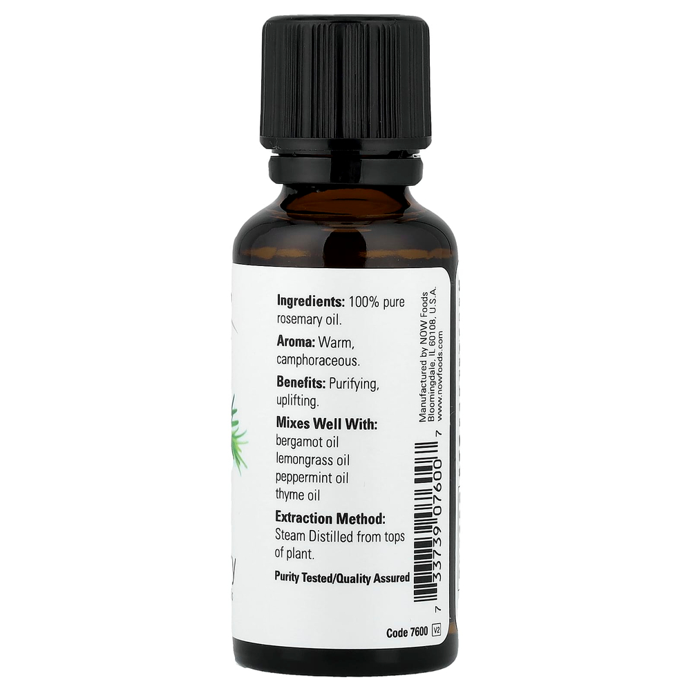 NOW Foods, эфирные масла, розмарин, 30 мл (1 жидк. унция)