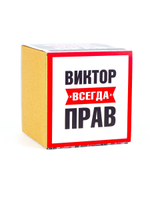 Кружка именная сувенир подарок с приколом Виктор всегда прав, другу, брату, парню, коллеге, мужу