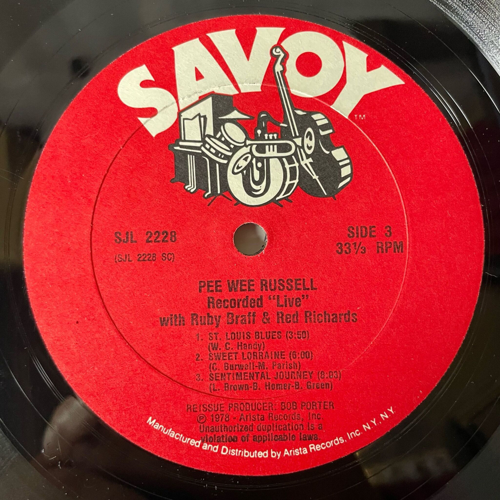 Винтажная виниловая пластинка LP Pee Wee Russell With Ruby Braff And Red Richards, The Individualism Of Pee Wee Russell (USA 1978)