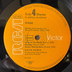 Винтажная виниловая пластинка LP David Bowie Stage (Германия 1978)