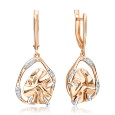 Серьги «Шарм» с английским замком из красного золота c натуральными топазами white 02-5104-00-201-1110