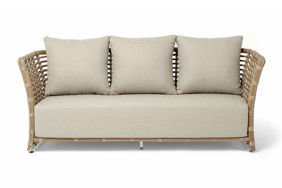 "Валенсия" диван из искусственного ротанга трехместный, цвет соломенный