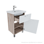 Тумба напольная IDDIS New Sena, 50 см, белая/под дерево, NSE50W1i95