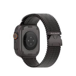 Ремешок из нержавеющей стали серого цвета для смарт часов Apple Watch 38, 40, 41 и 42мм, серия Milanese Air Series (миланская петля) от Dux Ducis