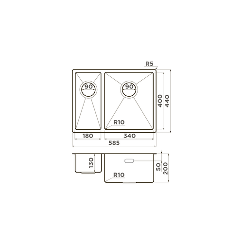 кухонная мойка Omoikiri Taki 58-2-U/IF-R-IN нерж. сталь/нержавеющая сталь