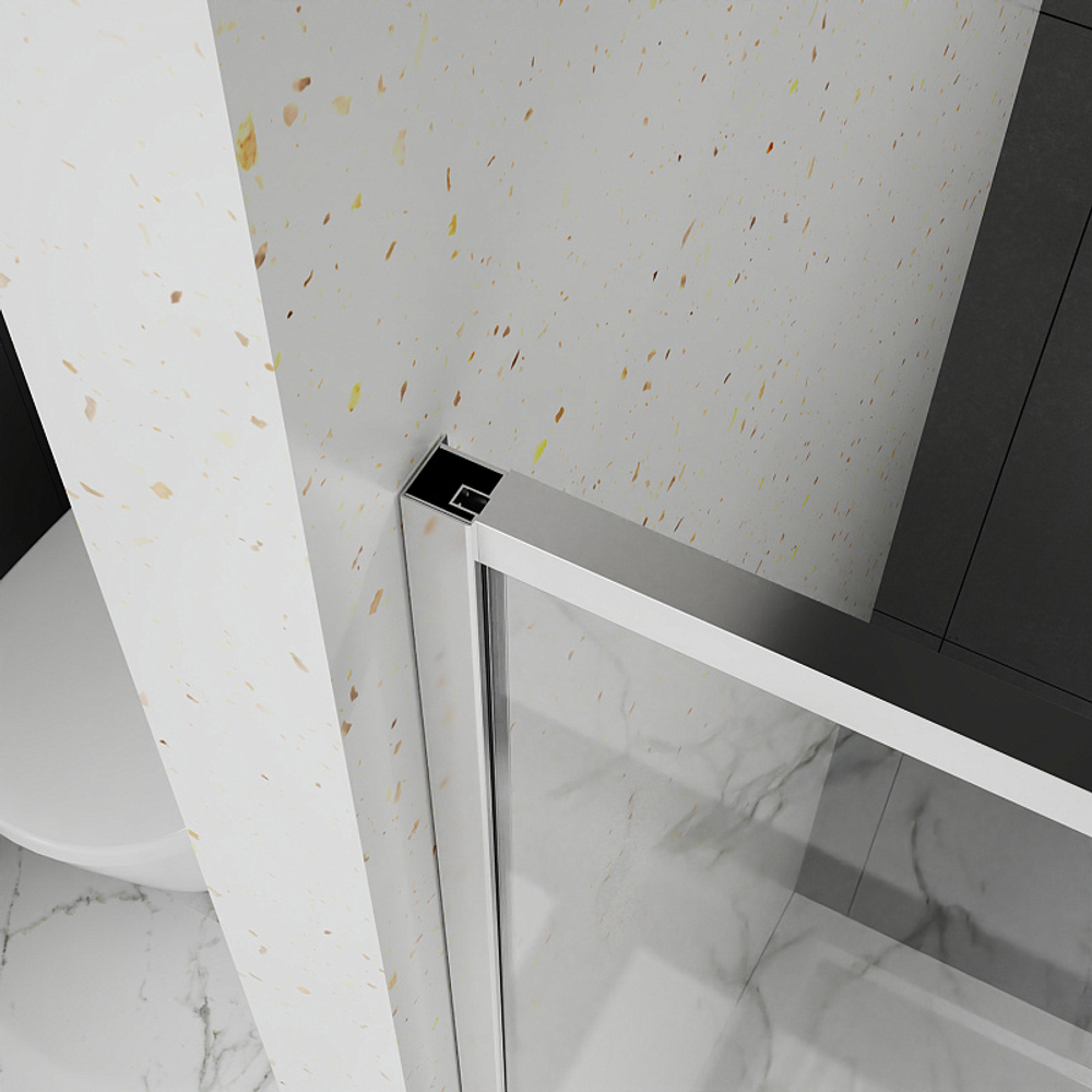 Душевая дверь Azario SHANGHAI раздвижная 120х195, толщина полотна 6мм универсальная, цвет профиля графит матовый