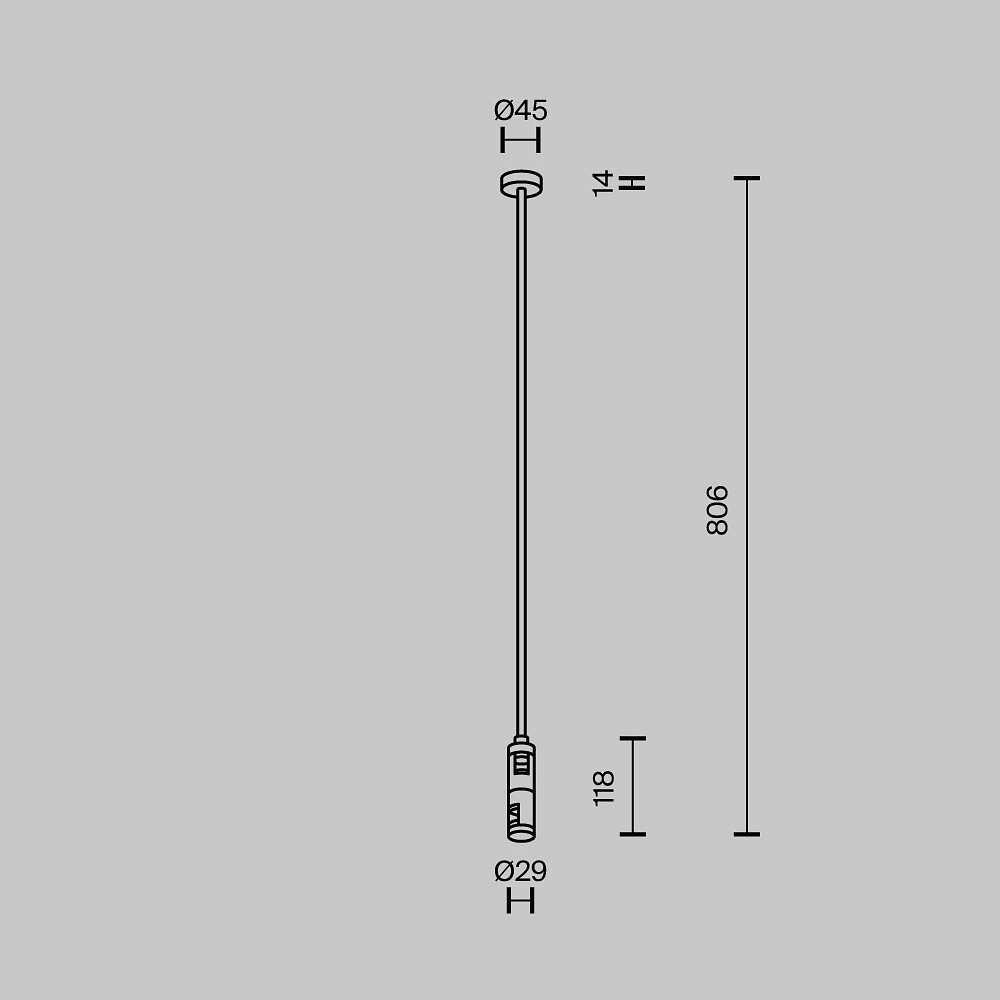 Основание на штанге Maytoni Accessories for tracks Flarity TRA159C-D1-BS